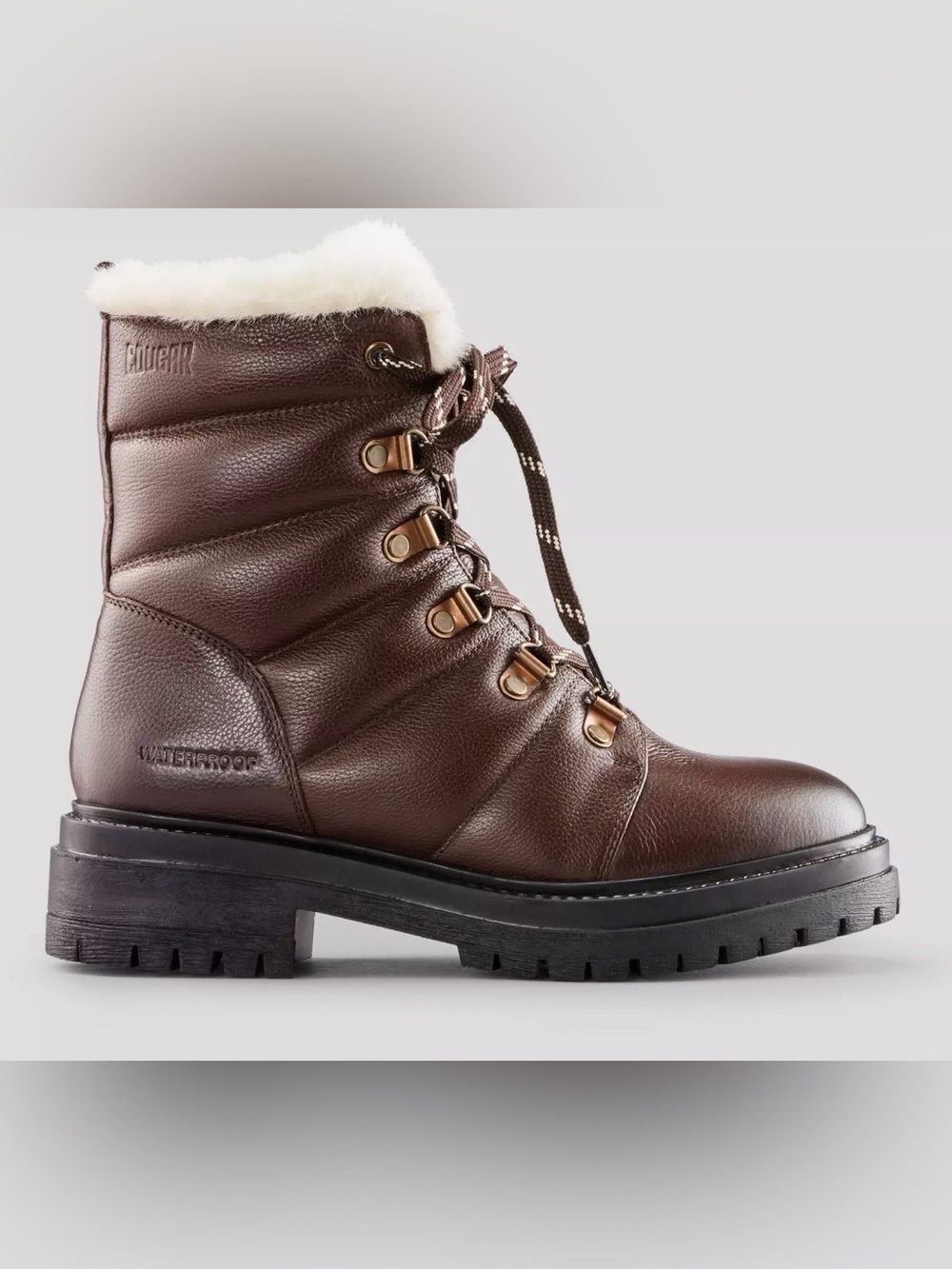 Cougar Vantage Waterproof Leather Winter Boots Brown Women’s 9 BNIB